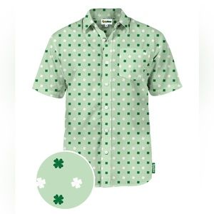 MENS Tipsy Eleves Mint Clover Button Down Shirt